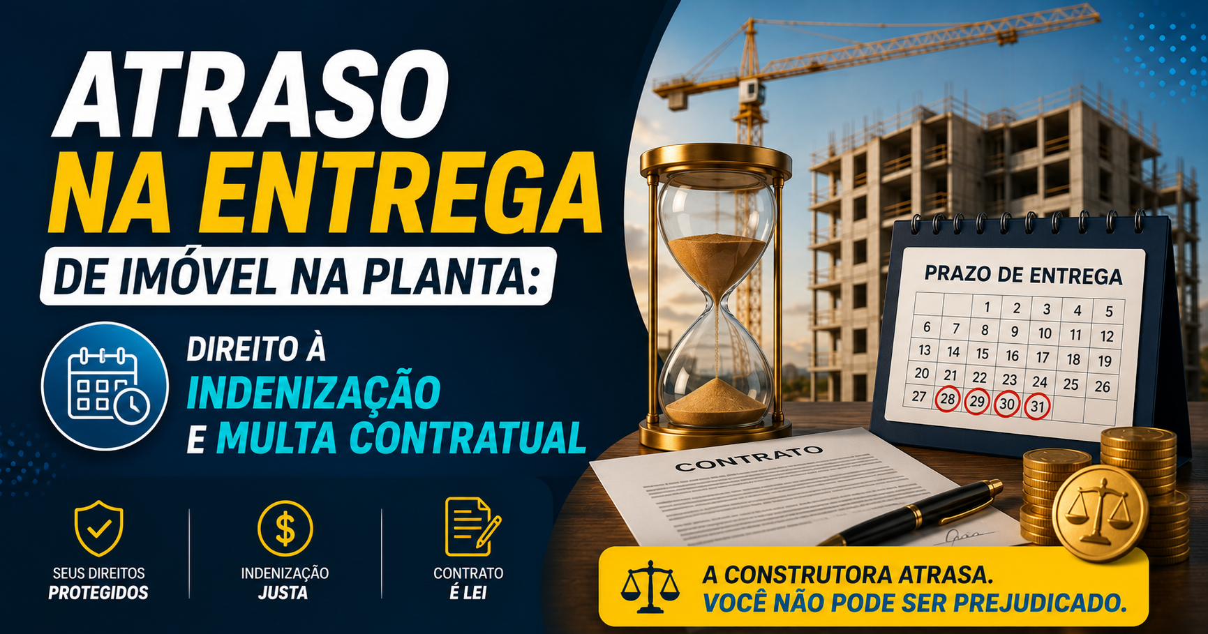 Atraso na entrega de imóvel na planta dá direito à indenização e multa contratual?