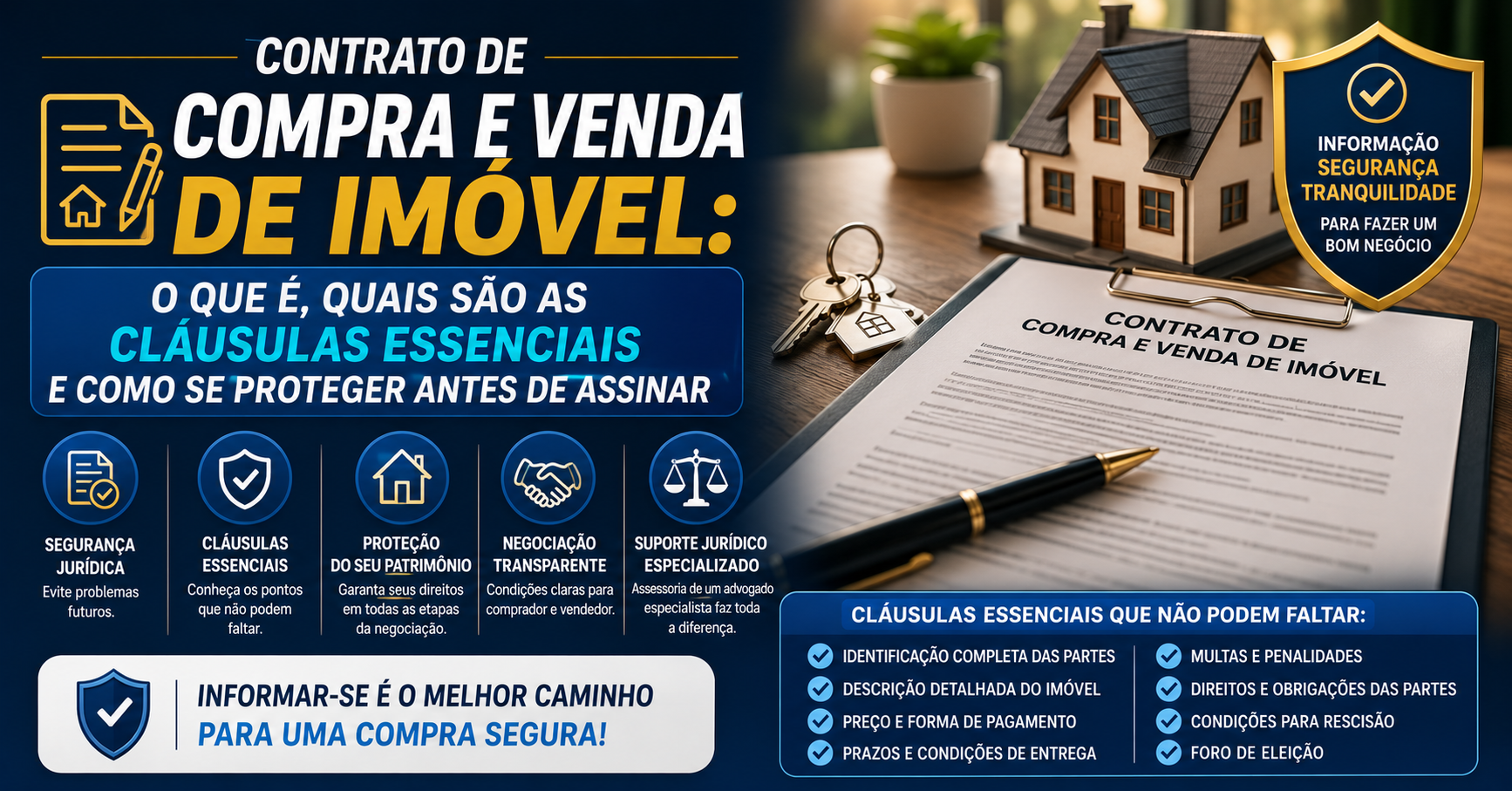 Contrato de Compra e Venda de Imóvel: O Que É, Quais São as Cláusulas Essenciais e Como Se Proteger Antes de Assinar